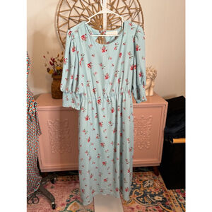 Women's Superfox Floral Dress Size L Blue
